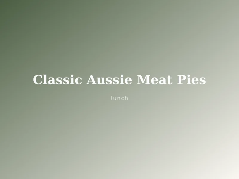 Classic Aussie Meat Pies